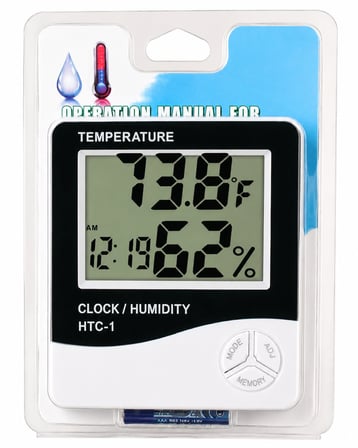 HTC-1 DİJİTAL SICAKLIK & NEM ÖLÇER – SAAT / TAKVİM / ALARM – 5 ADET SET