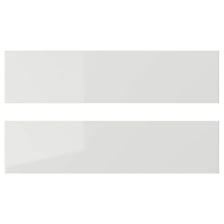 Çekmece ön paneli, parlak cila açık gri, 40x10 cm