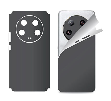 Xiaomi Mi 13 Ultra için uyumlu 360 full arka ve yan kaplama koruma sticker KOYU GRİ
