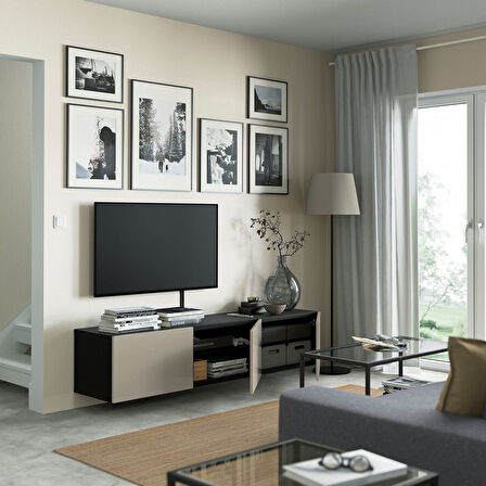 Tv sehpası, venge-parlak cila-bej, 180x42x38 cm, SELSVIKEN