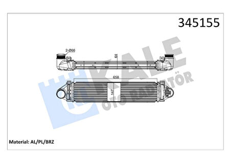 İNTERCOOLER AL/PL/BRZ FOCUS-MONDEO 4 S-MAX-DISCOVERY-FREE LANDER 2-EVOQUE-VOLVO C30-S80 2-540-570 31338473
