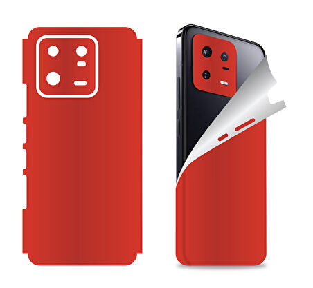 Xiaomi Mi 13 Pro için uyumlu 360 full arka ve yan kaplama koruma sticker KIRMIZI
