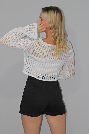 Desenli Şort Etek Siyah - 1335.100