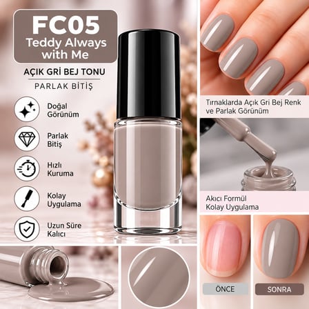 Color Nail Enamel Oje-FC05 Açık Bej
