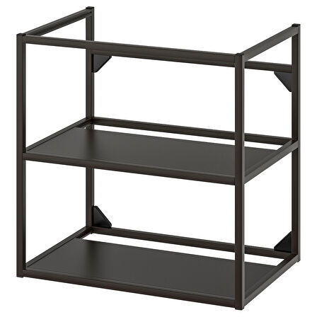 Lavabo alt dolabı iskeleti, antrasit, 60x40x60 cm, açık raf