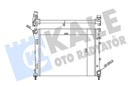SU RADYATÖRÜ FIAT PANDA 1.3JTD 2012500-500C 1.3MTJ 1.4 165 2007 MT AC MEKANİK 480X416X24 51793589 51835026 51934450 52044997
