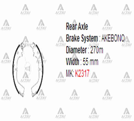 FREN BALATA HIACE 1990-2004 / HILUX 4 1989-2004 PABUÇ ARKA 0449526150