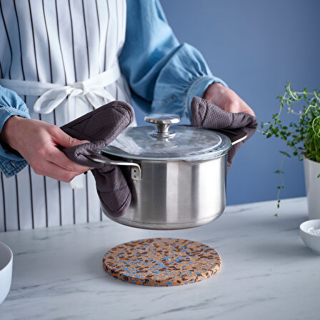 Nihale, mantar desenli-açık mavi, 19 cm