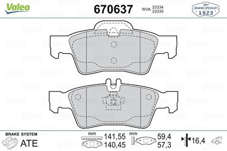 FREN BALATASI ARKA MERCEDES C218 C219 W211 S211 W212 S212 W221 C215 A0054209320