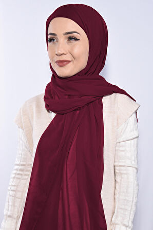 Şifon Boyunluklu Şal Bordo - Bordo