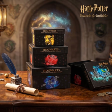 BakGelAl Harry Potter Hogwarts Lisanslı Dekoratif Saklama Kutusu – Hogwarts Constellation (Takımyıldızı) Tasarımlı