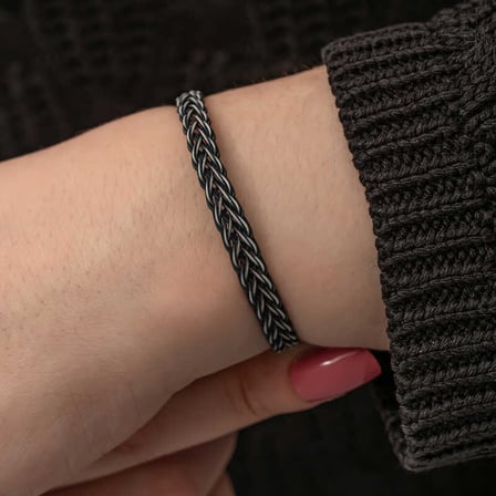 💎 Premium 1000 Ayar İthal Gümüş Kazaziye Örgü Bileklik - 21 cm