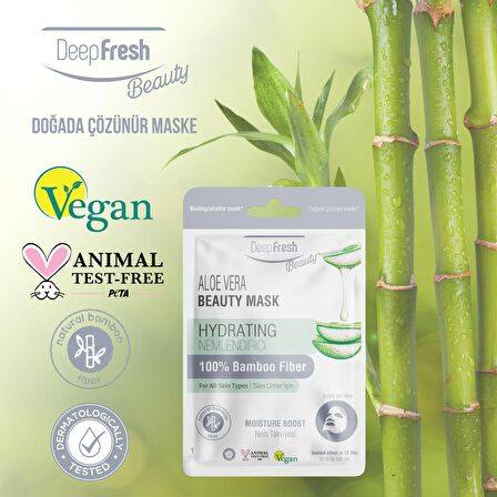 Deep Fresh Tek Kullanımlık Aloe Vera Nemlendirici Nem Takviyesi Yüz Maskesi 3 adet