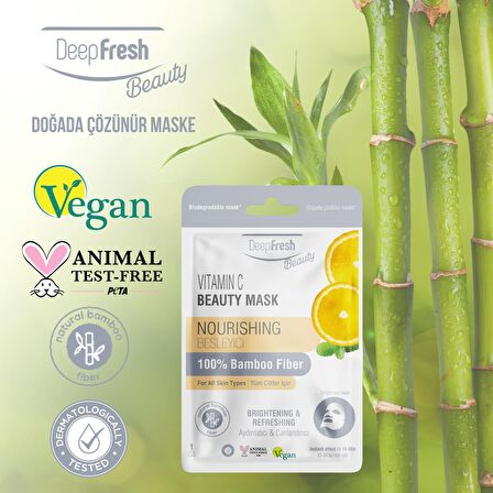 Deep Fresh Tek Kullanımlık C Vitamini Besleyici Aydınlatıcı ve Canlandırıcı Yüz Maskesi 3 adet