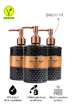 Luxury Vegan Sıvı Sabun Black Pearl 3 x 500 ml