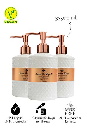 Luxury Vegan Sıvı Sabun White Pearl 3 x 500 ml