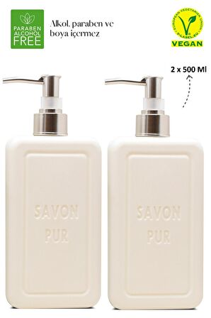 Savon Pur Luxury Vegan Sıvı Sabun Beyaz 2 x 500 ml