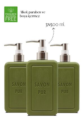 Savon Pur Luxury Vegan Sıvı Sabun Yeşil 3 x 500 ml