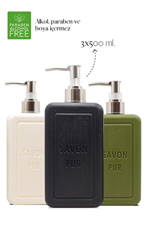 Savon Pur Luxury Vegan Sıvı Sabun Karma Paket 3 x 500 ml