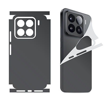 Xiaomi Redmi note 14 için uyumlu 360 full arka kaplama koruma sticker kılıfsız kullanım- KOYU GRİ