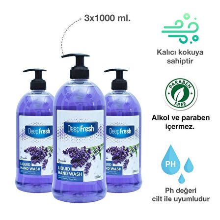 Deep Fresh Lavanta Sıvı Sabun 3 x 1 lt