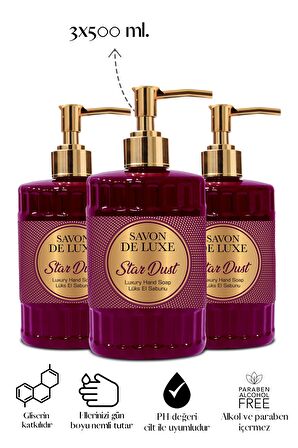 Savon De Luxe Classic Line Star Dust Luxury Sıvı Sabun 500 ml x 3 Adet