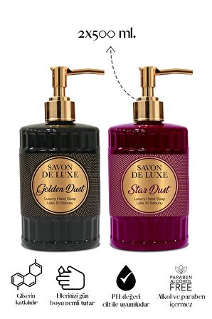 Savon De Luxe Classic Line Golden Dust ve Star Dust Sıvı Sabun 500 ml x 2 Adet