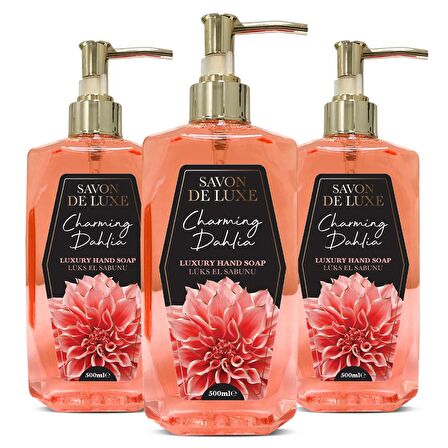 Savon De Luxe Luxury Floral Charming Dahlia Sıvı Sabun 500 ml x 3 Adet