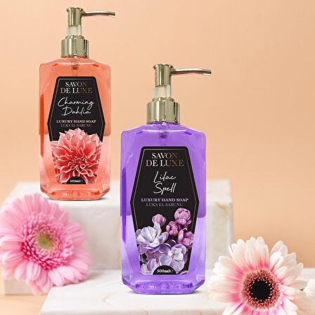 Savon De Luxe Luxury Floral Lilac Spell ve Dahlia Sıvı Sabun 500 ml x 2 Adet