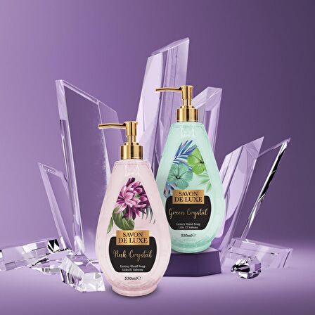 Savon De Luxe Crystal Line Luxury Green ve Pink Crystal 530 ml × 2 Adet