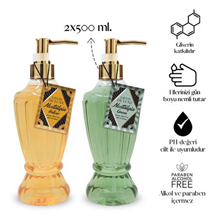 Savon De Luxe Nostalgia Green ve Yellow Luxury Sıvı Sabun 500 ml x 2 Adet