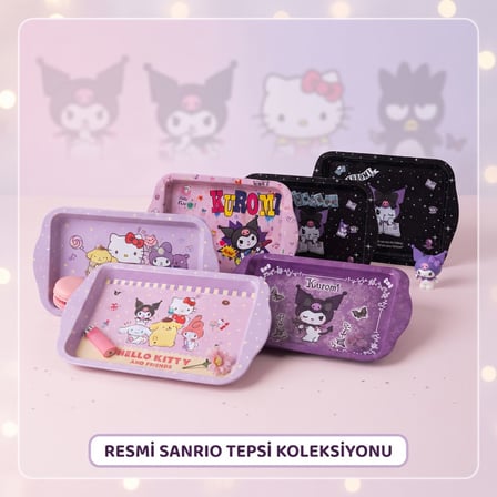BakGelAl Kuromi Lisanslı Mini Metal Tepsi 24x14 cm – Takı, Aksesuar ve Sunum Tepsisi