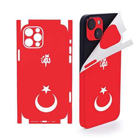 Apple İphone 14 full kaplama koruma sticker kılıfsız kullanım çizilme önleyici BAYRAK 1