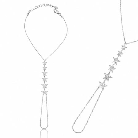 💎 Premium Parlak ve Şık Yıldız Şahmeran Kadın 925 Ayar Gümüş Bileklik (21 cm)