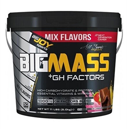 BigJoy BigMass GH Mix Karbonhidrat Tozu (Gainer) - Çikolata,Çilek,Bisküvi - 5Kg