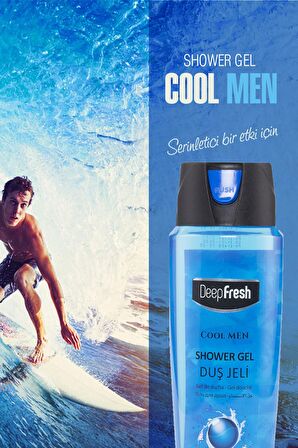 Deep Fresh Cool Men Canlandırıcı Tüm Ciltler İçin Kalıcı Kokulu Duş Jeli 2 x 500 ml