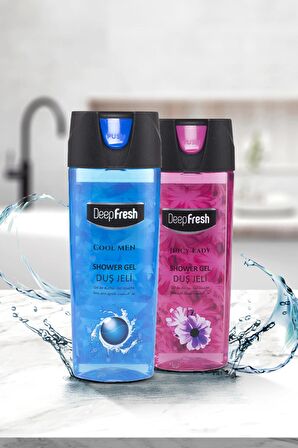 Deep Fresh Juicy Lady & Cool Men Canlandırıcı Tüm Ciltler İçin Kalıcı Kokulu Duş Jeli 2 x 500 ml