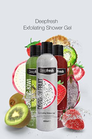 Deep Fresh Exfoliating Arındırıcı Tüm Ciltler İçin Kalıcı Kokulu Duş Jeli 3 x 400 ml