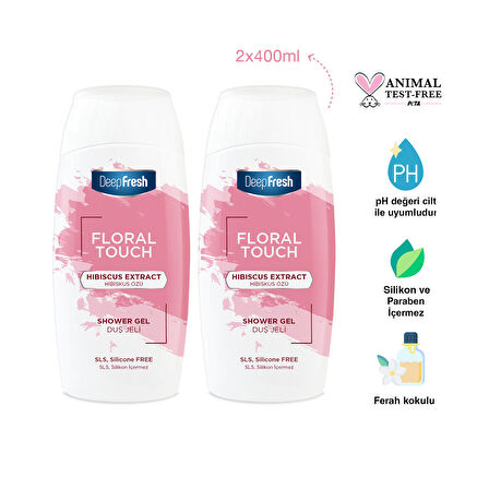 Deep Fresh Floral Touch Duş Jeli Hibiskus Özü 400ml 2 Adet