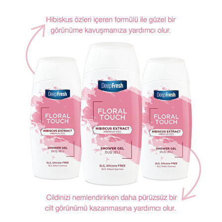 Deep Fresh Floral Touch Duş Jeli Hibiskus Özü 400ml 3 Adet