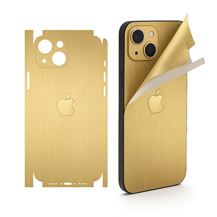 Apple İphone 13 full kaplama koruma sticker kılıfsız kullanım çizilme önleyici GOLD