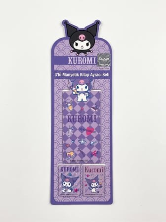 BakGelAl Sanrio Lisanslı Kuromi 3’lü Manyetik Kitap Ayracı Seti – Pastel Dondurma Tasarım