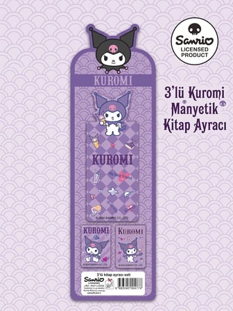 BakGelAl Sanrio Lisanslı Kuromi 3’lü Manyetik Kitap Ayracı Seti – Pastel Dondurma Tasarım