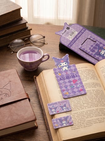 BakGelAl Sanrio Lisanslı Kuromi 3’lü Manyetik Kitap Ayracı Seti – Pastel Dondurma Tasarım