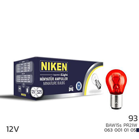 NIKEN 93 AMPUL ŞAŞI TERS YK TIR.BAW15S PR21W KR 10LU (10 ADET)