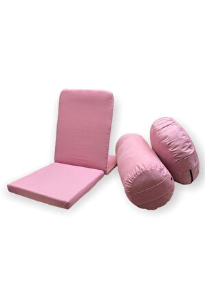 Meditasyon Sandalyesi (backjack) & Bolster Minderi / Meditasyon Minderi 3'lü Set