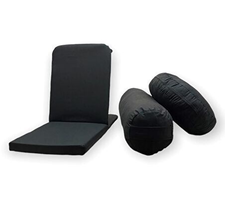 Meditasyon Sandalyesi (Backjack) & Bolster Minderi / Meditasyon Minderi 3'lü Set