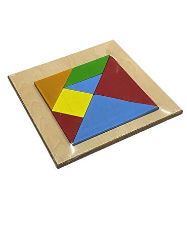 7 Parça Ahşap Tangram / Eğitici Çocuk Oyuncağı / Çocuk Zeka Gelişim Oyunu / Puzzle