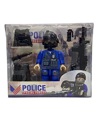 Küçük Polis Figür Giydirilebilir Oyuncak - Polis Figür Aksesuarlı Oyuncak -Police Special Forces