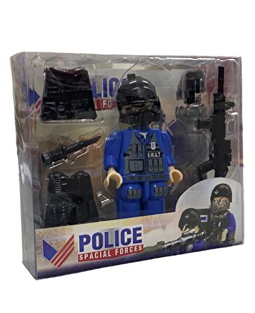 Küçük Polis Figür Giydirilebilir Oyuncak - Polis Figür Aksesuarlı Oyuncak -Police Special Forces